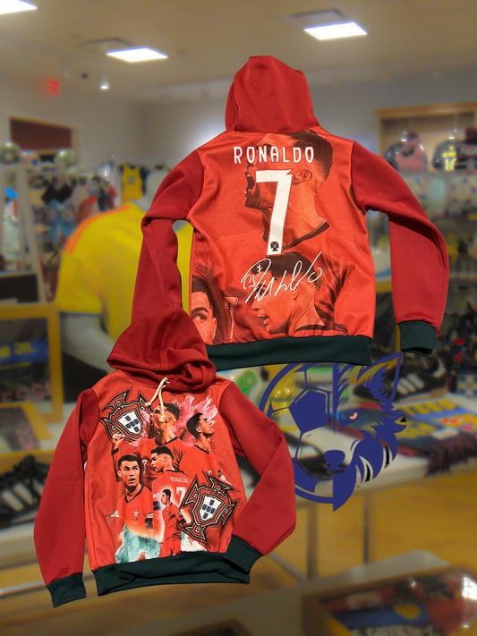 Portugal Ronaldo Red Kids Hoodie